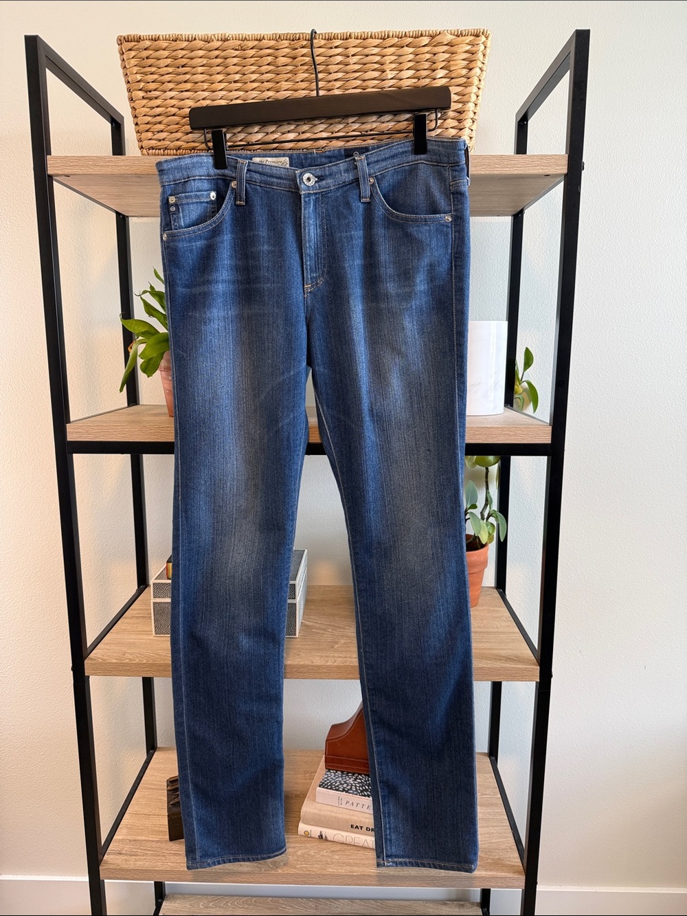 AG Adriano Goldschmied The Premiere Skinny Straight Mid-Rise Jeans, 32